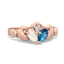 Opal 'Our Heart' Claddagh 14K Rose Gold ring R2388