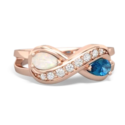 Opal Diamond Infinity 14K Rose Gold ring R5390