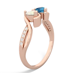 Opal Side By Side 14K Rose Gold ring R3090