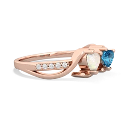 Opal Side By Side 14K Rose Gold ring R3090