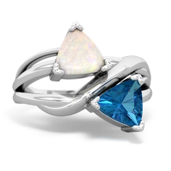 Opal Split Band Swirl 14K White Gold ring R2341