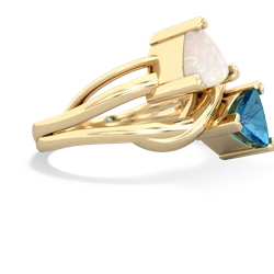 Opal Split Band Swirl 14K Yellow Gold ring R2341