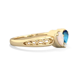 Opal Filligree 'One Heart' 14K Yellow Gold ring R5070