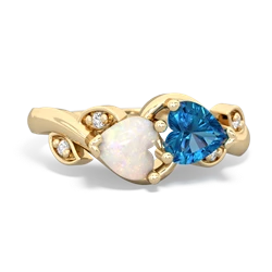 Opal Floral Elegance 14K Yellow Gold ring R5790