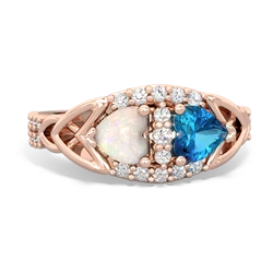 Opal Sparkling Celtic Knot 14K Rose Gold ring R2645