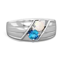 Opal Men's Streamline 14K White Gold ring R0460