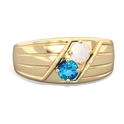 Opal Men's Streamline 14K Yellow Gold ring R0460