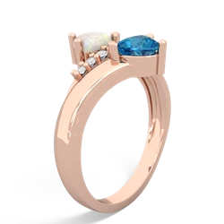 Opal Heart To Heart 14K Rose Gold ring R2064