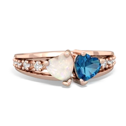 Opal Heart To Heart 14K Rose Gold ring R3342