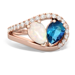 Opal Nestled Heart Keepsake 14K Rose Gold ring R5650