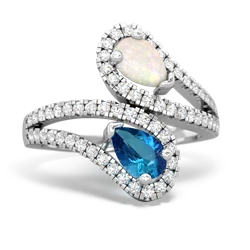 Opal Diamond Dazzler 14K White Gold ring R3000