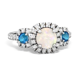 Opal Regal Halo 14K White Gold ring R5350