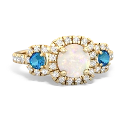 Opal Regal Halo 14K Yellow Gold ring R5350