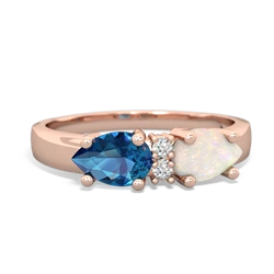 Opal Pear Bowtie 14K Rose Gold ring R0865