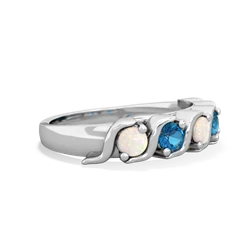 Opal Anniversary Band 14K White Gold ring R2089