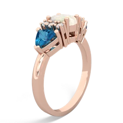 Opal Antique Style Three Stone 14K Rose Gold ring R2186