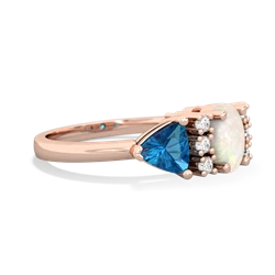 Opal Antique Style Three Stone 14K Rose Gold ring R2186