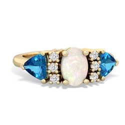 Opal Antique Style Three Stone 14K Yellow Gold ring R2186