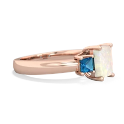 Opal Three Stone Emerald-Cut Trellis 14K Rose Gold ring R4021