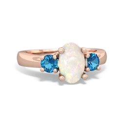 Opal Three Stone Oval Trellis 14K Rose Gold ring R4024