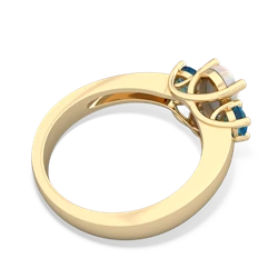 Opal Three Stone Oval Trellis 14K Yellow Gold ring R4024