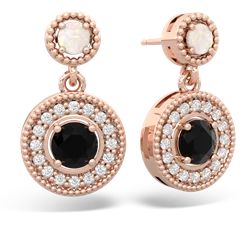 Opal Halo Dangle 14K Rose Gold earrings E5319