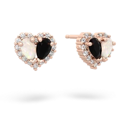 Opal Halo 14K Rose Gold earrings E7008