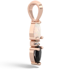 Opal Bowtie Drop 14K Rose Gold pendant P0865