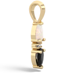 Opal Bowtie Drop 14K Yellow Gold pendant P0865