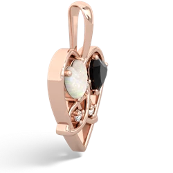 Opal Celtic Trinity Heart 14K Rose Gold pendant P5331