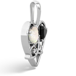 Opal Celtic Trinity Heart 14K White Gold pendant P5331