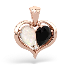 Opal Two Become One 14K Rose Gold pendant P5330