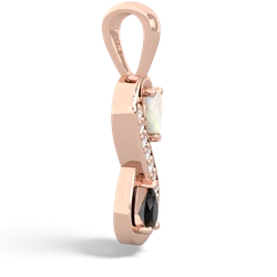 Opal Diamond Infinity 14K Rose Gold pendant P5390