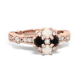 Opal Sparkling Tiara Cluster 14K Rose Gold ring R26293RD