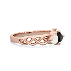 Opal Heart To Heart Braid 14K Rose Gold ring R5870