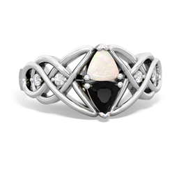 Opal Keepsake Celtic Knot 14K White Gold ring R5300