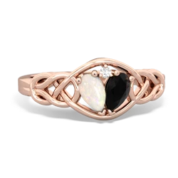 Opal Celtic Love Knot 14K Rose Gold ring R5420