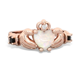 Opal Claddagh Keepsake 14K Rose Gold ring R5245