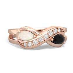 Opal Diamond Infinity 14K Rose Gold ring R5390