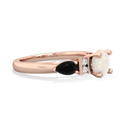 Opal 6Mm Round Eternal Embrace Engagement 14K Rose Gold ring R2005