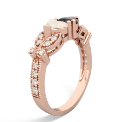 Opal Diamond Butterflies 14K Rose Gold ring R5601