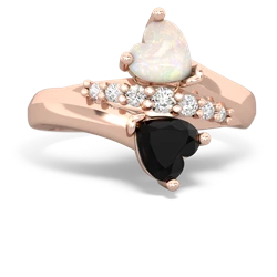 Opal Heart To Heart 14K Rose Gold ring R2064