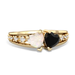 Opal Heart To Heart 14K Yellow Gold ring R3342