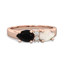 Opal Pear Bowtie 14K Rose Gold ring R0865