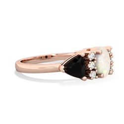 Opal Antique Style Three Stone 14K Rose Gold ring R2186