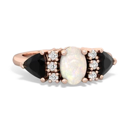 Opal Antique Style Three Stone 14K Rose Gold ring R2186