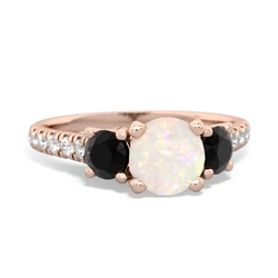 Opal Pave Trellis 14K Rose Gold ring R5500