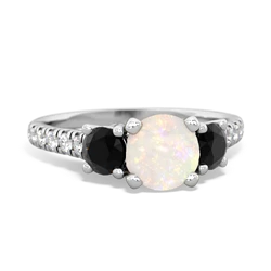 Opal Pave Trellis 14K White Gold ring R5500