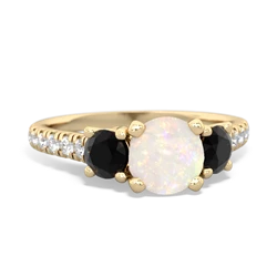 Opal Pave Trellis 14K Yellow Gold ring R5500