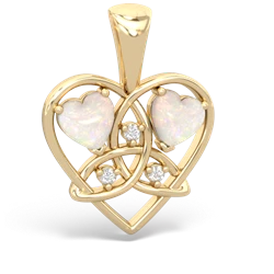 Opal Celtic Trinity Heart 14K Yellow Gold pendant P5331